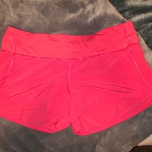 Pink Lululemon Speed Shorts